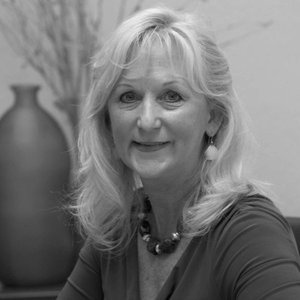 Black and white portrait of Susan Hayes