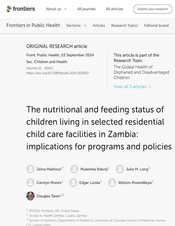 The nutritional and feeding status of children living in selected residential child care facilities in Zambia: implications for programs and policies