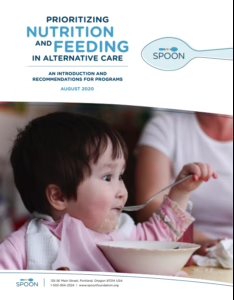The cover of our publication "prioritizing nutrition and feeding in alternative care"