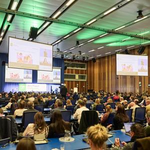 Zero Project attendees listening to a session at the UN in Vienna. Zero Project / Rupert Pessl