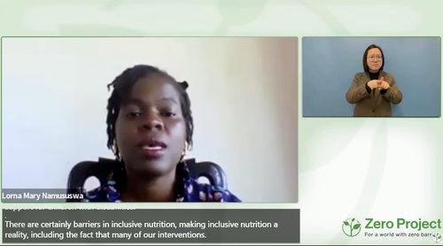 Screenshot of Lorna Mary Namususwa, a SPOON Nutrition Technical Officer, delivering a pre-recorded fireside chat presentation for Zero Conference 2026