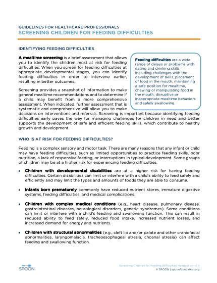 Screening Children for Feeding Difficulties