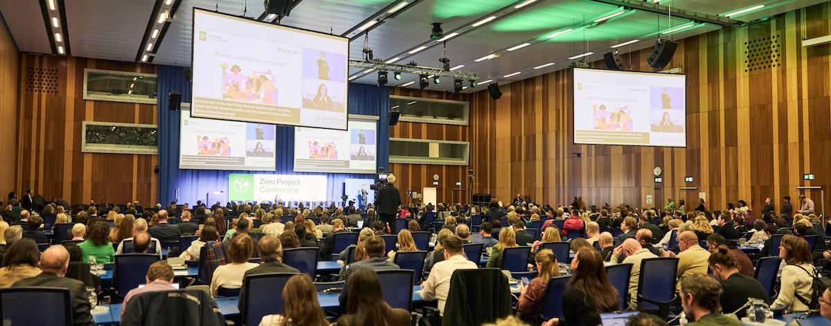 Zero Project attendees listening to a session at the UN in Vienna. Zero Project / Rupert Pessl